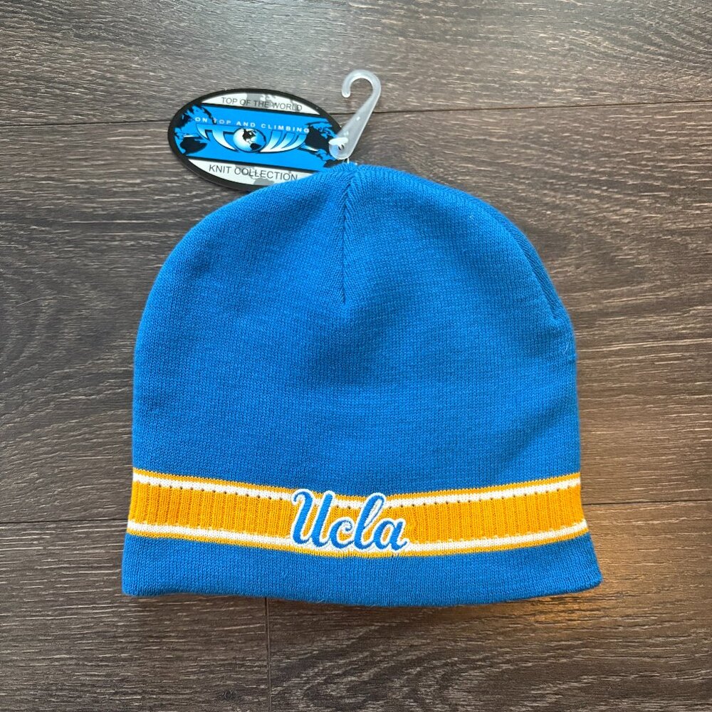 NWT Embroidered UCLA Bruins Baby Blue Unisex Knit Beanie, One Size